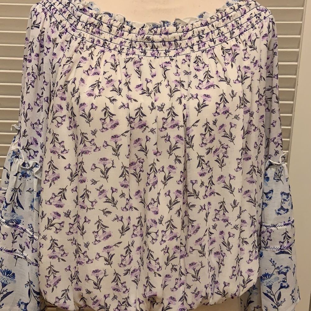 161. Free People Rose Valley Top in Ivory Combo - Picture 6 of 16